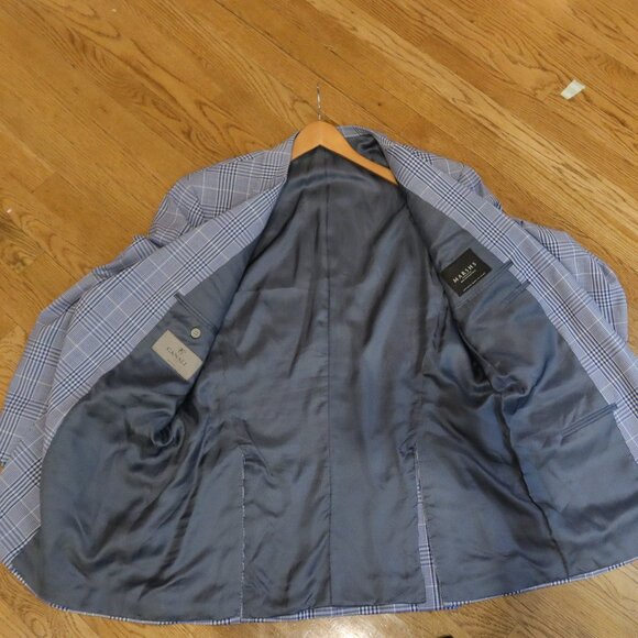 CANALI blue white check plaid blazer wool sport coat preppy old money 40R office - Picture 9 of 11